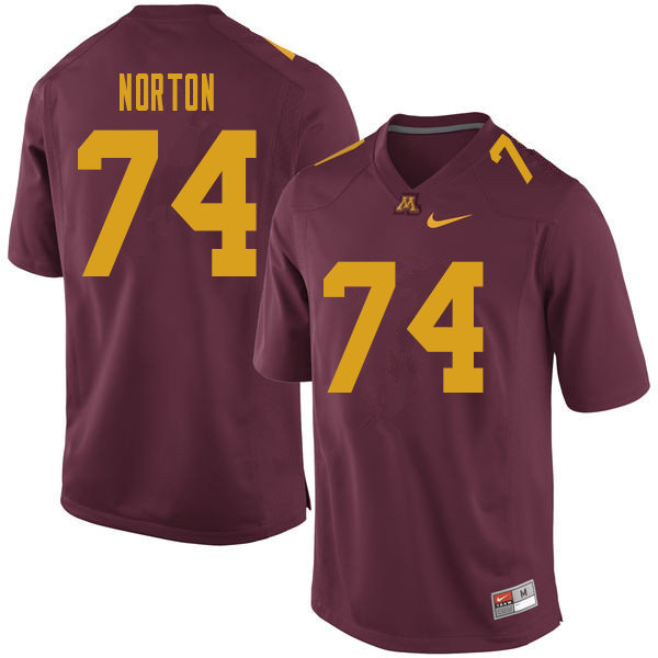 Men #74 Grant Norton Minnesota Golden Gophers College Football Jerseys Sale-Maroon - Click Image to Close